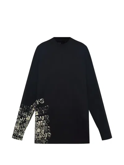Y-3 Graphic Long-sleeved T-shirt In Black