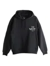 Y-3 Graphic-print Black Cotton Hoodie With Drawstring Hood In Black