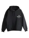 Y-3 Graphic-print Black Cotton Hoodie With Drawstring Hood In Black