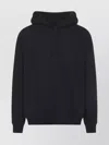 Y-3 Graphic Black Cotton Hoodie With Contrasting White Artwork In Blue