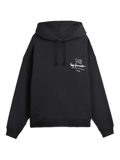 Y-3 Graphic Ft Cotton Hoodie In Black