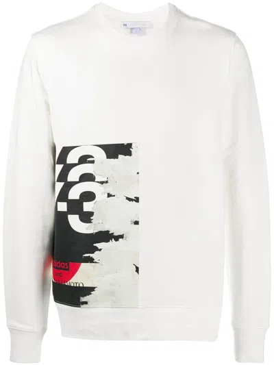 Y-3 Graphic-print Long-sleeve T-shirt In White