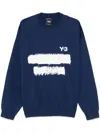Y-3 Blue Graphic Crew Sweatshirt In Blue
