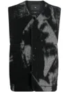 Y-3 Graphic-print Wool-blend Gilet In Black