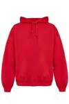 Y-3 Graphic Printed Drawstring Hoodie In Red