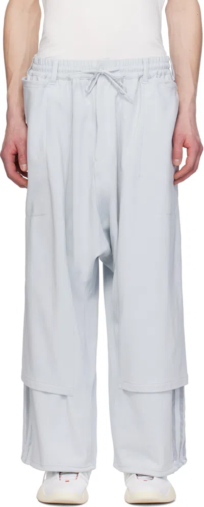 Y-3 Gray 3-stripes Openhem Tp Sweatpants In Clgrey
