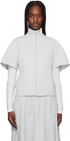 Y-3 Gray 3-stripes Short Sleeve Track Jacket In Grey