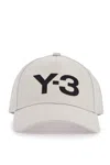 Y-3 Gray Cotton Cap With Large Logo And Curved Brim In Grey