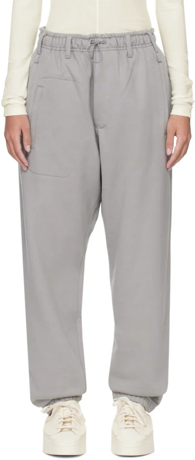 Y-3 Gray Five-pocket Sweatpants In Ch Solid Grey