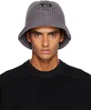 Y-3 Gray Heritage Knit Bucket Hat In Purple