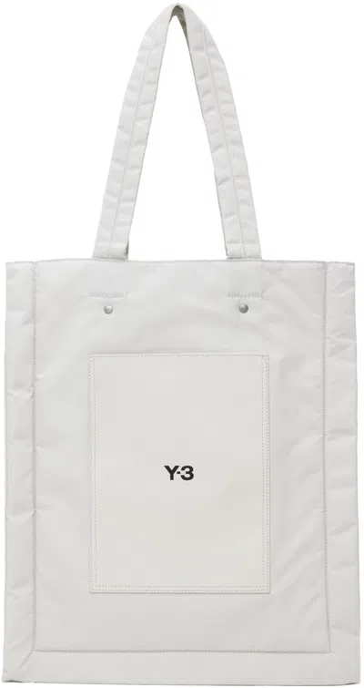 Y-3 Gray Lux Tote In Talc
