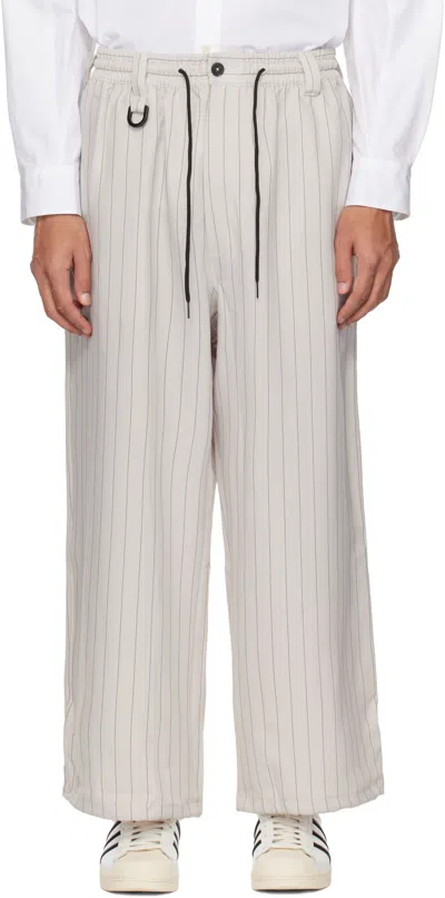 Y-3 Gray Pinstripe Sport Uniform Track Pants In White