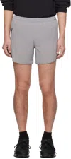 Y-3 Checked Running Shorts In Ch Solid Grey