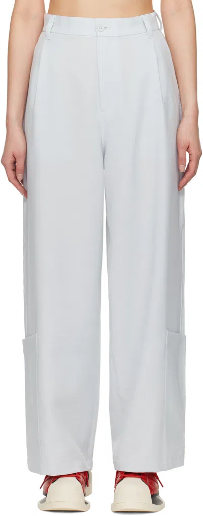 Y-3 Gray Sport Uniform Wide-leg Trousers In Grey