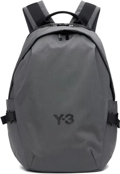 Y-3 GRAY STAPLE BACKPACK