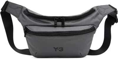 Y-3 GRAY STAPLE BELT BAG