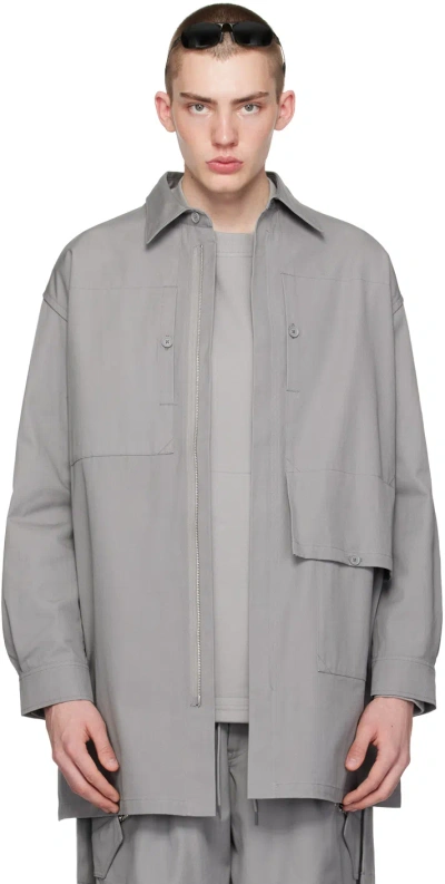 Y-3 Gray Workwear Jacket In Ch Solid Grey