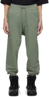 Y-3 Green Cuffed Sweatpants In Stone Green