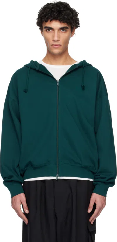 Y-3 Green Fl Zip Hoodie
