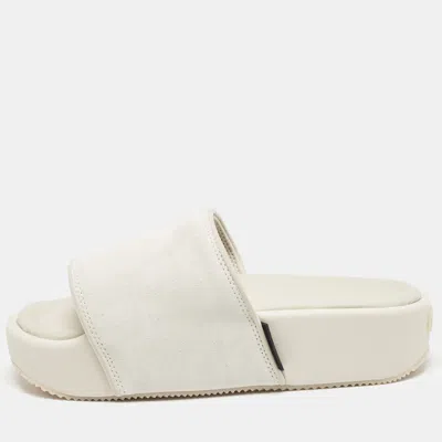 Pre-owned Y-3 Grey Suede Flat Slides Size 42