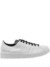 Y-3 Premium Leather Sneakers With Rubber Shell Toe In White