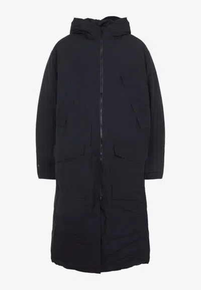 Y-3 Hooded Flap-pocket Coat In Black