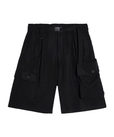 Y-3 Y-3 TWILL ASYMMETRIC CARGO SHORTS