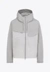 Y-3 Panelled Hooded Jacket In Gray
