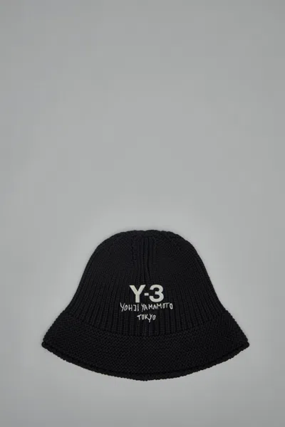 Y-3 Heritage Knit Bucket Hat In Black