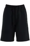 Y-3 High-waisted Black Cotton Sports Shorts In Black