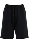Y-3 High-waisted Black Cotton Sports Shorts In Black