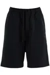 Y-3 High-waisted Black Cotton Sports Shorts In Black