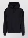 Y-3 Hooded Drawstring Sweatshirt With Ribbed Accents In Blue
