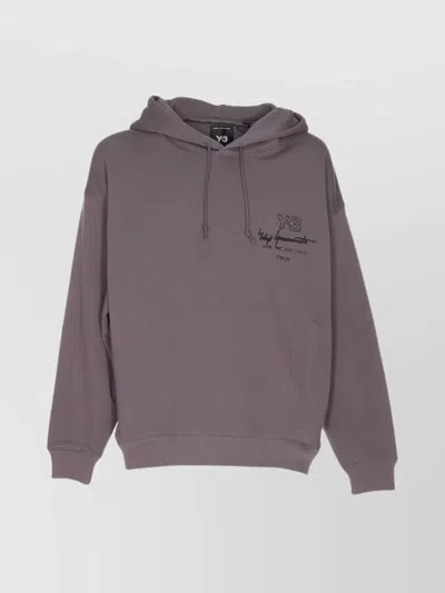 Y-3 Hooded Kangaroo Pocket Sweater In Gray