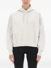 Y-3 Logo Hooded Sweatshirt Drawstring Style In Neutral