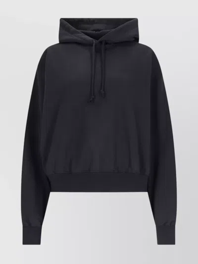 Y-3 Hooded Knitwear With Ribbed Cuffs And Hem In Black