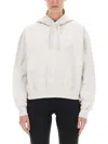 Y-3 Logo Hooded Sweatshirt Drawstring Style In White