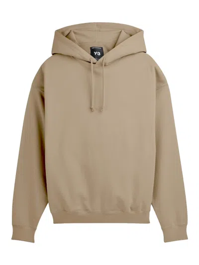 Y-3 Knit Hoodie Long Sleeves Hood Ribbed Trims In Brown