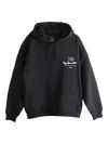 Y-3 Graphic-print Black Cotton Hoodie With Drawstring Hood In Black