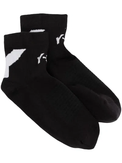 Y-3 Intarsia-knit Logo Socks In Black