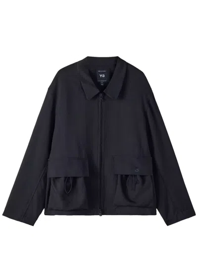 Y-3 Jacket With Collar In Black