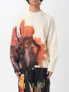 Y-3 Graphic-print Crew-neck Sweater In Neutral
