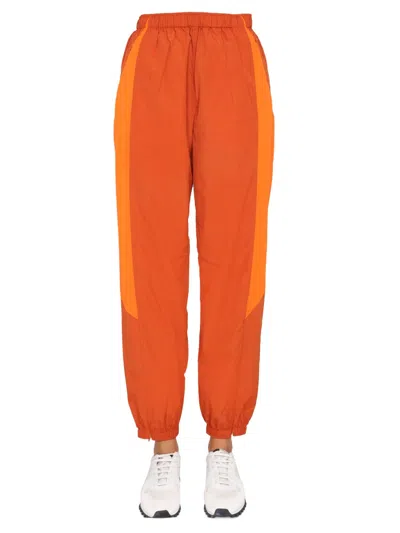 Y-3 Relaxed-fit Jogging Pants With Two-tone Design In Orange