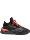 Y-3 Kaiwa Leather-panelled Lace-up Sneakers In Black