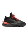 Y-3 Kaiwa Leather-panelled Lace-up Sneakers In Black