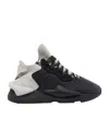 Y-3 Black Fabric And Leather Kaiwa Sneakers For Men In Black