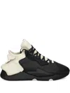 Y-3 Black Fabric And Leather Kaiwa Sneakers For Men In Black