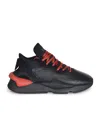 Y-3 Kaiwa Leather-panelled Lace-up Sneakers In Black