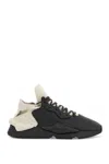 Y-3 Black Fabric And Leather Kaiwa Sneakers For Men In Black (black)