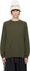 Y-3 Khaki Run Knit T-shirt In Green